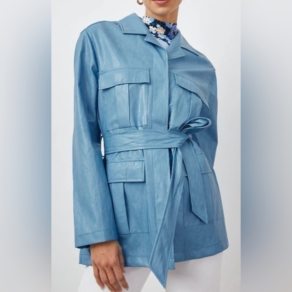 NWT Rails Bluestone “Romily” Belted Vegan Leather Jacket Size XS